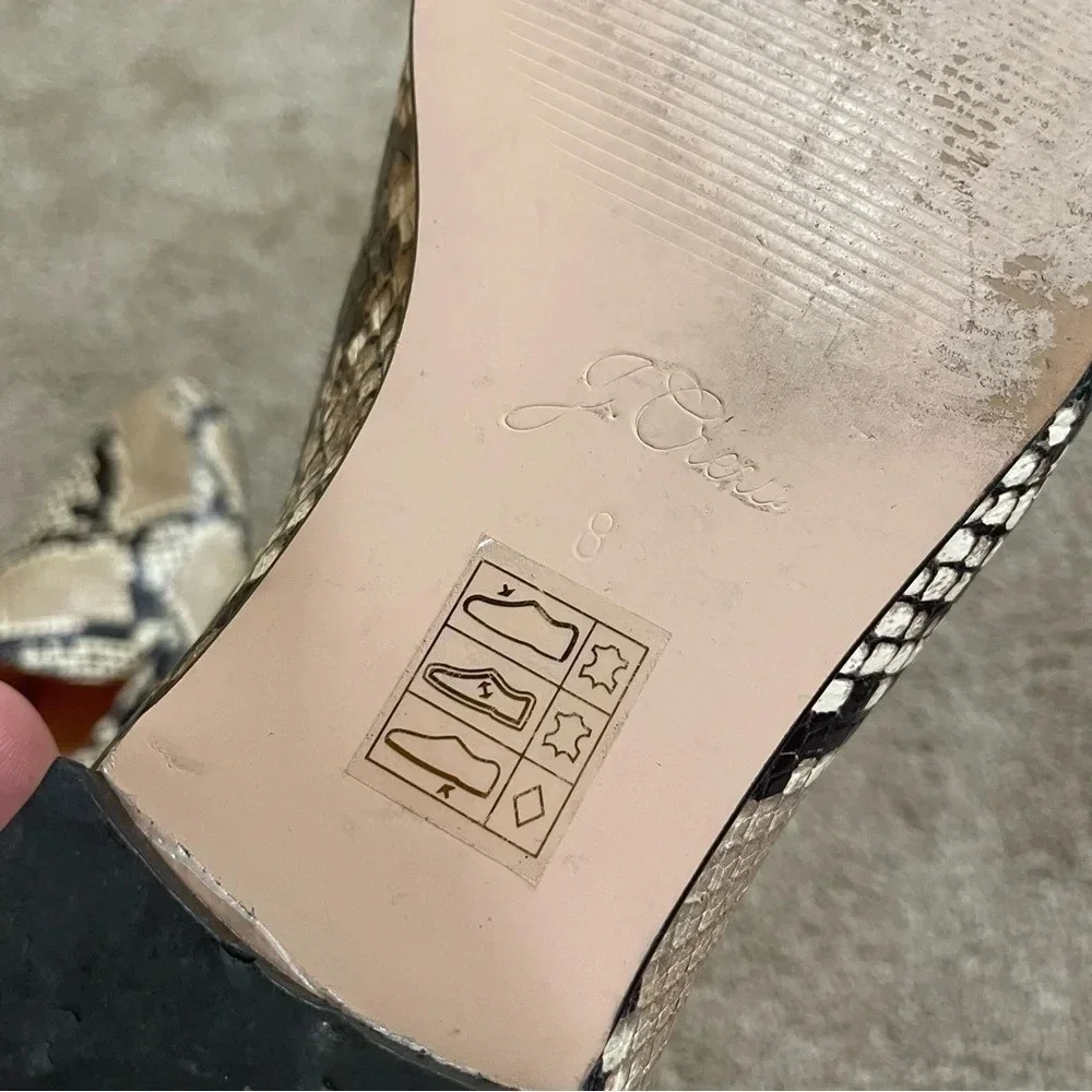 J CREW Cecile smoking slippers in snake-embossed leather AQ137 Summer 2020